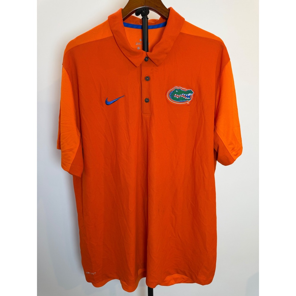 Nike Florida Gators Dri-FIT Polo Shirt Mens XXL Orange Short Sleeve Athletic